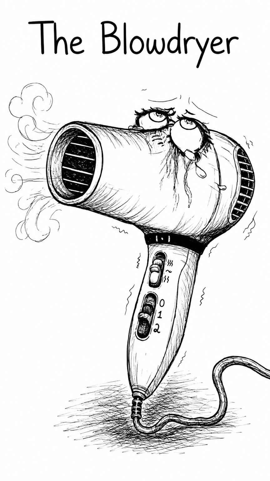 The Blowdryer — original pen drawing